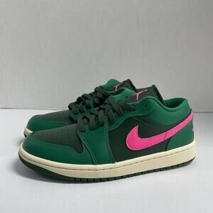 Air Jordan 1 Low Malachite Pink Blast DC0774 300 Size 8 Women Green Low Top Shoe
